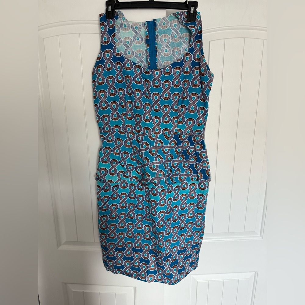 Blue African Ankara Sleeveless Dress - Picture 2 of 3